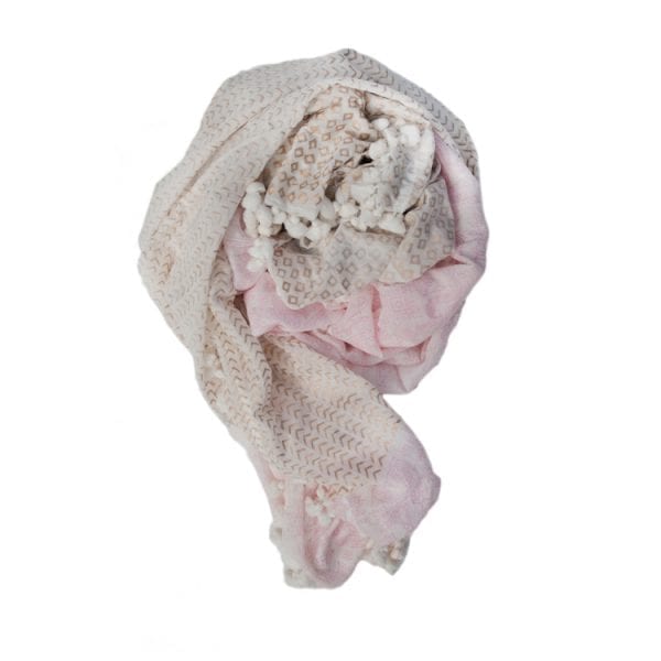 Rolled up light weight scarf made up of perfect hand woven luxurious wool. From Beshlie Mckelvie.