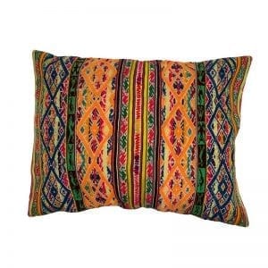 Colourful Peruvian Inca cushion, traditionally made by a women's co operative in South America. These decorative cushions are a show stopper for any room. Buy fair trade from Beshlie McKelvie.
