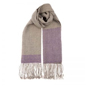 Alpaca hand woven scarf in beautiful neutral tones, made in one of the world's greatest textile producing areas, the Andean mountains. Fair trade scarves and shawls from Beshlie McKelvie.