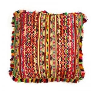 Colourful Peruvian cushion, traditionally made in the Andean Mountains of South America. Brighten up your home with this decorative cushion. Buy fair trade from Beshlie McKelvie.