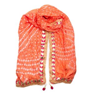 Immerse in the warm hues of sunset with our fair trade Sunset Radiance scarf. Ethically crafted in Jodhpur, this piece is a tribute to artisanal heritage